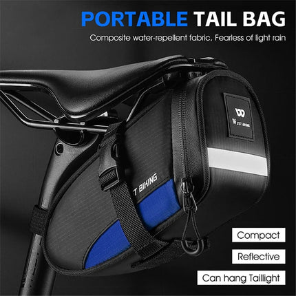 1078 Waterproof Bicycle Saddle Bag 1.2L - Black + Blue