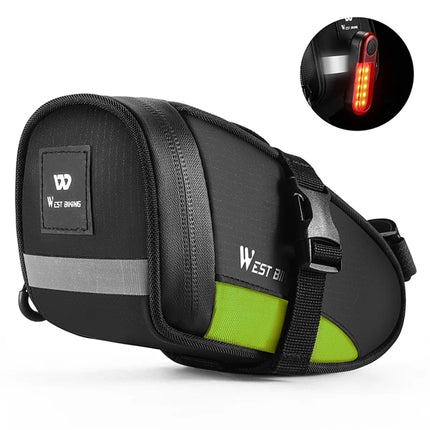 608Sac Outdoor Bike Saddle Bag 1.2L Waterproof - Black+Green