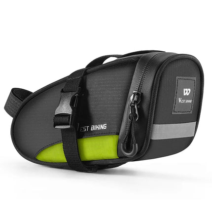 608Sac Outdoor Bike Saddle Bag 1.2L Waterproof - Black+Green