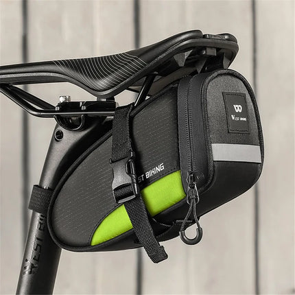 608Sac Outdoor Bike Saddle Bag 1.2L Waterproof - Black+Green
