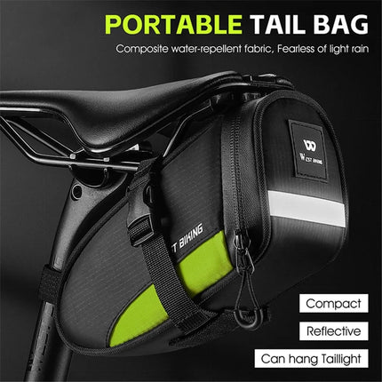 608Sac Outdoor Bike Saddle Bag 1.2L Waterproof - Black+Green