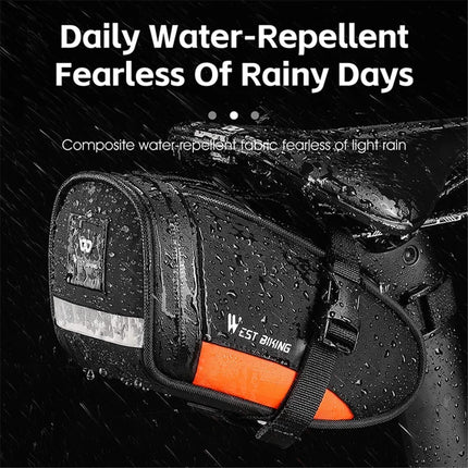 608Sac Outdoor Bike Saddle Bag 1.2L Waterproof - Black+Green