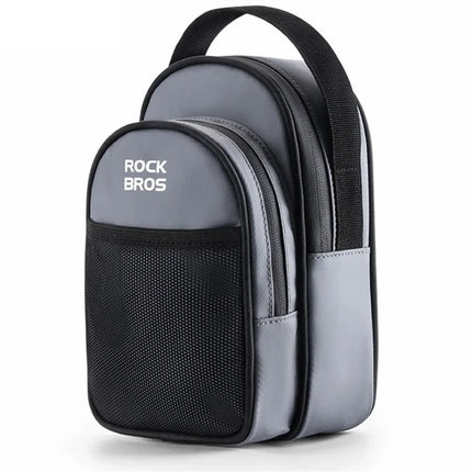 140Borsa anteriore per bici pieghevole Brompton, in tessuto a rete rivestito in PVC - Grigio