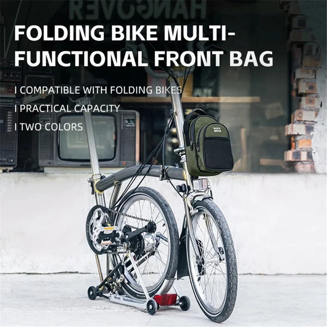140Borsa anteriore per bici pieghevole Brompton, in tessuto a rete rivestito in PVC - Grigio