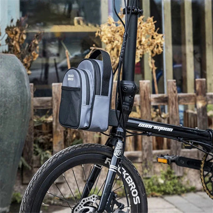 140Borsa anteriore per bici pieghevole Brompton, in tessuto a rete rivestito in PVC - Grigio