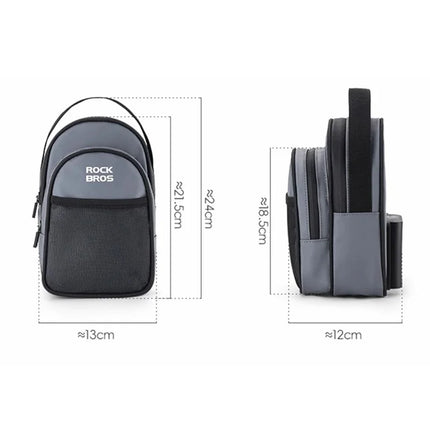 140Borsa anteriore per bici pieghevole Brompton, in tessuto a rete rivestito in PVC - Grigio