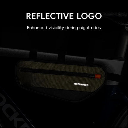 1686Bolsa de cuadro de bicicleta triangular reflectante 1,7 L en poliéster y PU