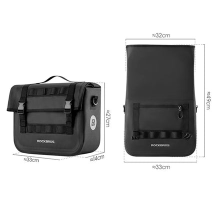 759Sacoche de porte-bagages arrière de vélo en polyester 600D VTT et  route - Noir