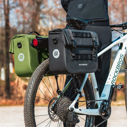 1182Sacoche de porte-bagages arrière de vélo en polyester 600D VTT et route - Vert