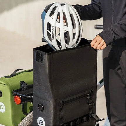 1182Sacoche de porte-bagages arrière de vélo en polyester 600D VTT et route - Vert