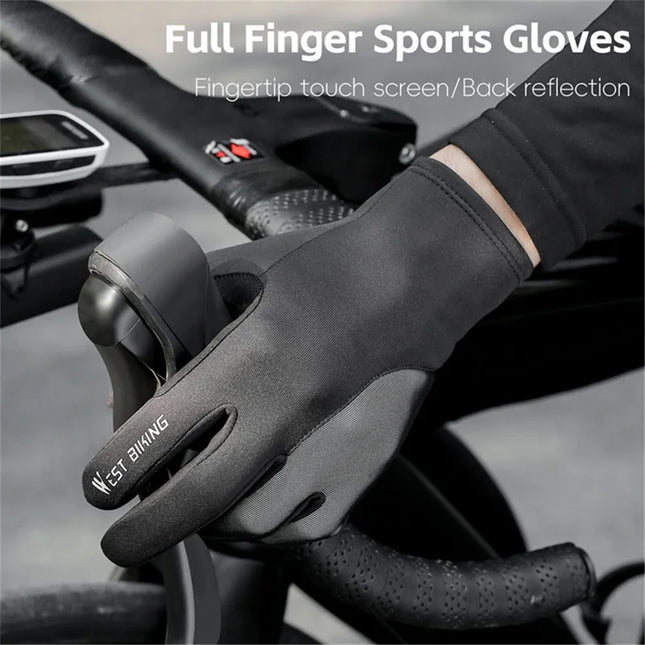 736 Shock-absorbing gloves, full-finger touchscreen mittens for MTB