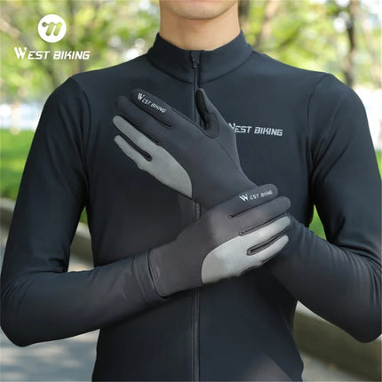 736 Shock-absorbing gloves, full-finger touchscreen mittens for MTB