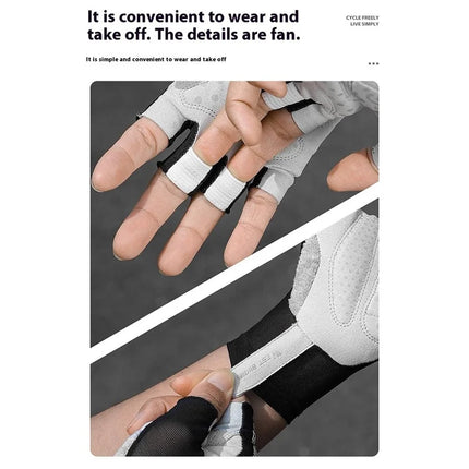 2551 Guantes de ciclismo antichoque de medio dedo para bicicleta - Negro