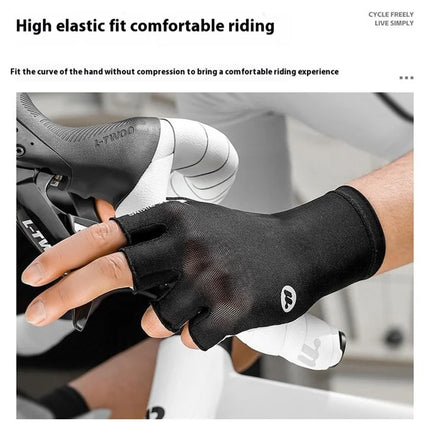 2552 Guanti da ciclismo antishock a mezzo dito per bici - Nero