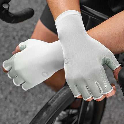 2546 Guanti da ciclismo antishock a mezzo dito - Bianco