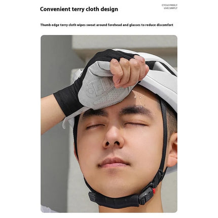 2546 Guanti da ciclismo antishock a mezzo dito - Bianco