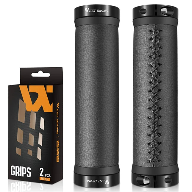 1355Gaine de Poignée de Guidon Antidérapante Cuir Souple