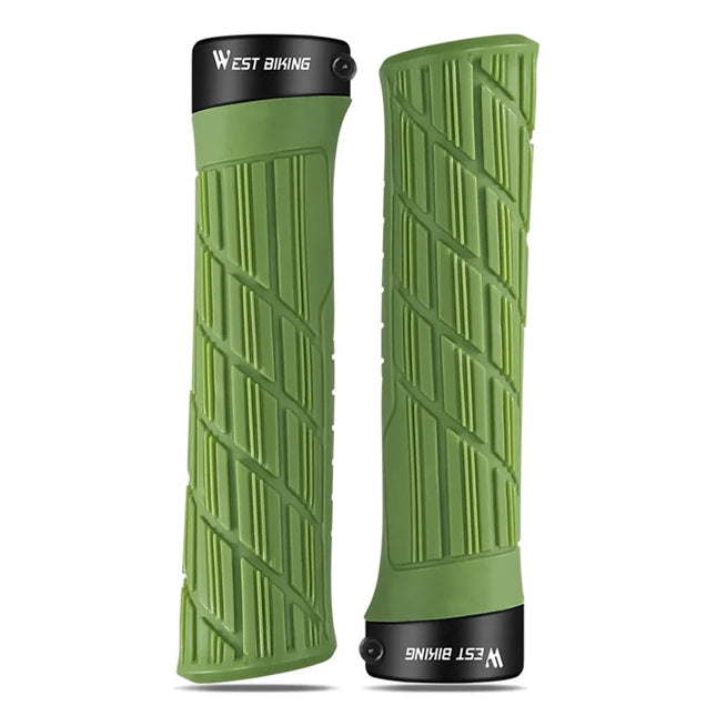1247Poignées de guidon de vélo antidérapantes - Vert noirâtre