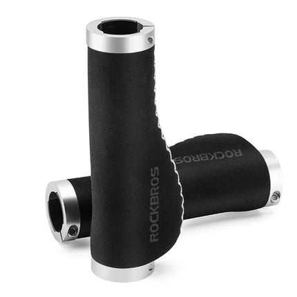 1281 Coppia di manopole per bici da MTB antiscivolo e antiurto - Argento