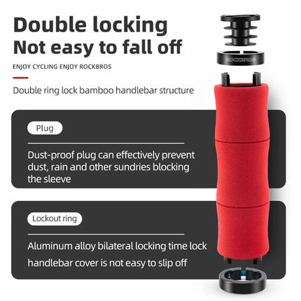 444 Manopole per Manubrio in Bambù con Tappo Antipolvere, Schiuma EVA