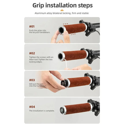 1795 Paar echte Leder Fahrradlenkergriffe