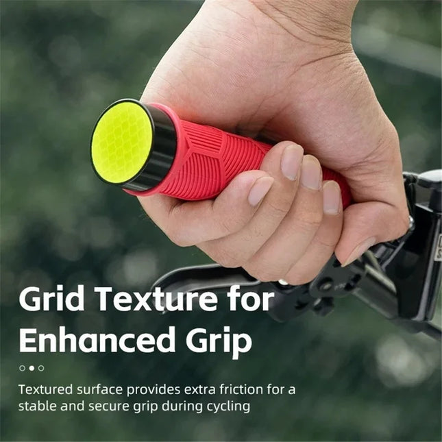 818 Paio di manopole per bici con tappi riflettenti - Rosso