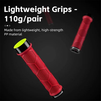 818 Paio di manopole per bici con tappi riflettenti - Rosso