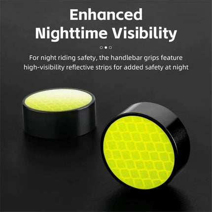 818 Paio di manopole per bici con tappi riflettenti - Rosso