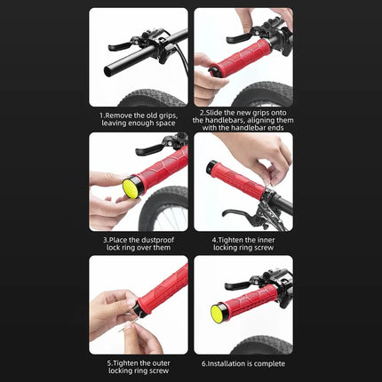 818 Paio di manopole per bici con tappi riflettenti - Rosso