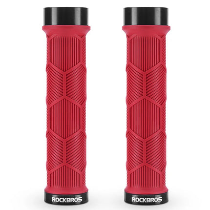 818 Paio di manopole per bici con tappi riflettenti - Rosso