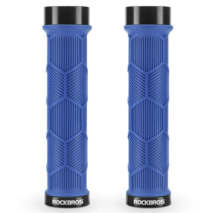 834 Coppia di manopole per bici con tappi riflettenti - Blu