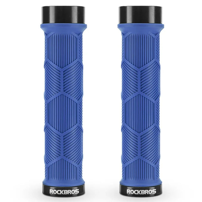 834 Coppia di manopole per bici con tappi riflettenti - Blu