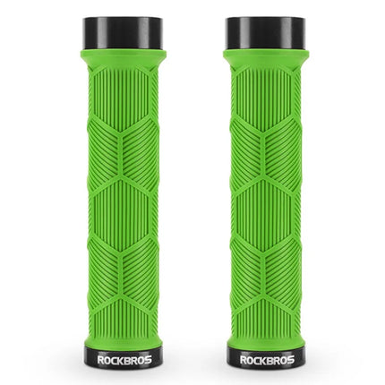 849 Coppia di manopole per bici con tappi riflettenti - Verde