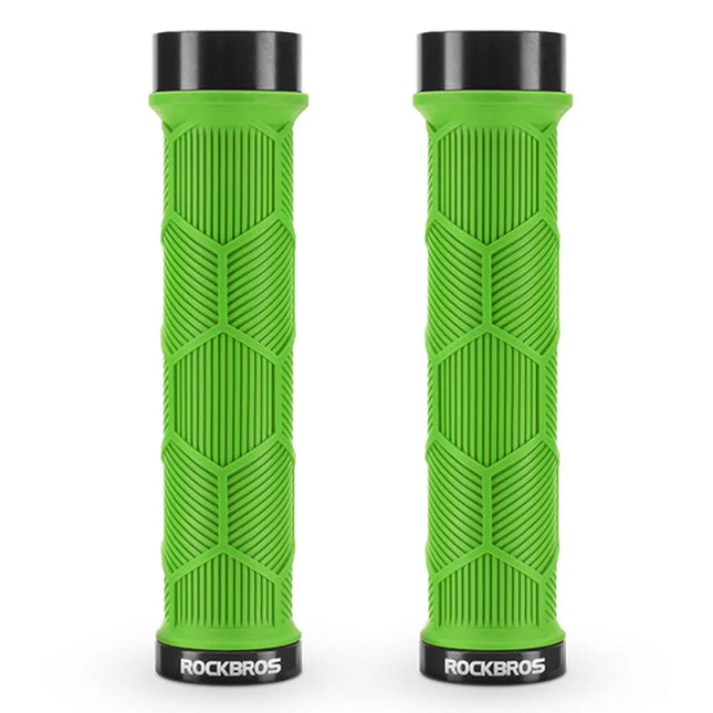 849 Coppia di manopole per bici con tappi riflettenti - Verde