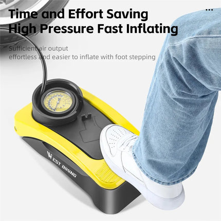 916Pompa a piede ad alta pressione a doppio cilindro per bicicletta