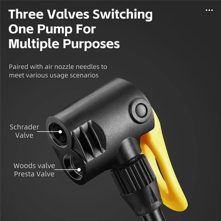 916Pompa a piede ad alta pressione a doppio cilindro per bicicletta