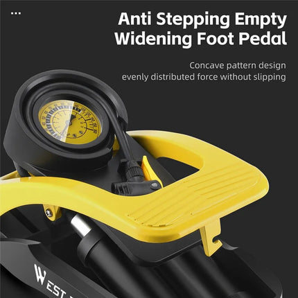 916Pompa a piede ad alta pressione a doppio cilindro per bicicletta