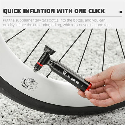 1147Gonfleur CO2 pour vélo, pompe à vélo en alliage d&amp;#39;aluminium avec manomètre