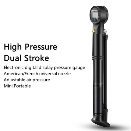 743Pompe à vélo portable 320PSI avec manomètre valves Presta et Schrader