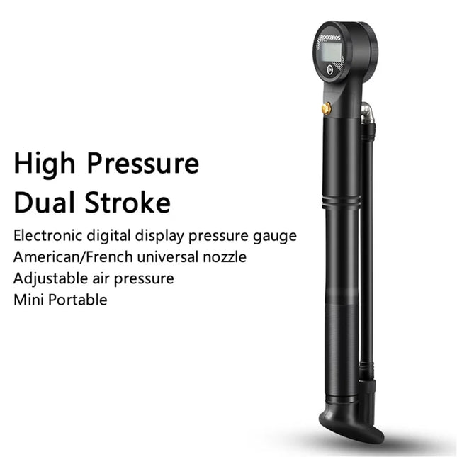 743Pompe à vélo portable 320PSI avec manomètre valves Presta et Schrader