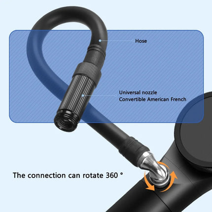 743Pompe à vélo portable 320PSI avec manomètre valves Presta et Schrader