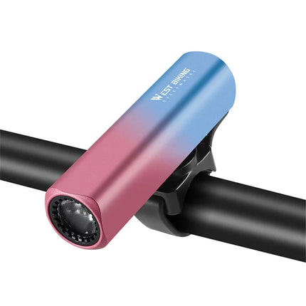 983Phare avant de vélo lumineux 400LM en alliage d&amp;#39;aluminium  - Dégradé bleu + rose