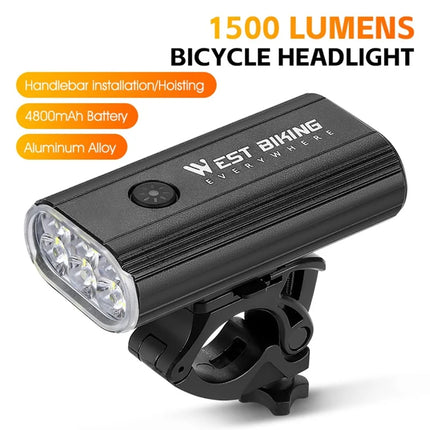 1108Lampe de guidon de vélo haute puissance 1500 Lumen, 5 modes étanche