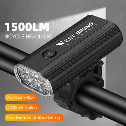 1108Lampe de guidon de vélo haute puissance 1500 Lumen, 5 modes étanche