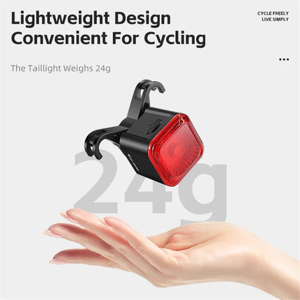 643Fanale posteriore intelligente per bicicletta, rilevamento freno, indicatore di batteria