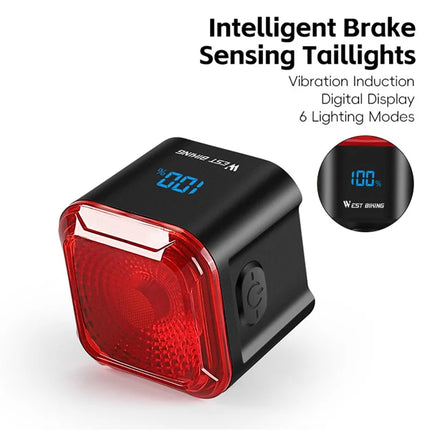 782 Smart bike rear light, brake detection, battery display