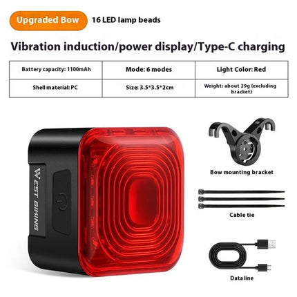 556 Smart Bicycle Rear Light, Brake Detection, Battery Display