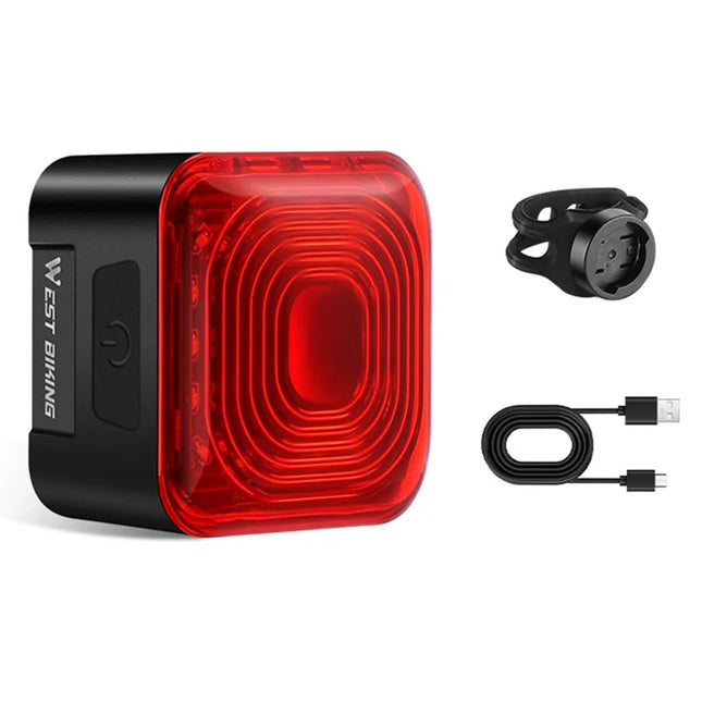 1500Fanale posteriore intelligente per bicicletta, rilevamento frenata, indicatore di batteria