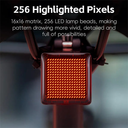 1024Feu arrière de vélo avec capteur de frein, programmable DIY