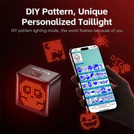 1024Feu arrière de vélo avec capteur de frein, programmable DIY